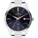 Relogio Technos Masculino prata azul classico minimalista aço inox 2115MPM/1K Relogio Technos Masculino prata azul classico minimalista aço inox 2115MPM/1K