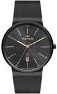 Relogio Technos Masculino preto minimalista slim vidro safira pulseira esteira calendario social a prova dagua GM12AG/1P