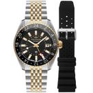 Relógio Technos Masculino Ref: Nh34ac/t1p Automático GMT Bicolor 2 Pulseiras