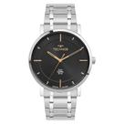 Relógio TECHNOS masculino slim safira dourado prata GL32AY/1P