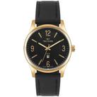 Relógio Technos Masculino Steel Dourado com Pulseira em Couro Preto 2115TZW/0P