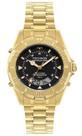 Relogio technos skydiver masculino digital analógico anadigi digiana dourado e preto aço inox a prova dagua wt2050afn/1p