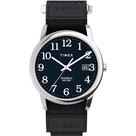 Relógio Timex Easy Reader, estojo de 35 mm, mostrador azul prateado, masculino