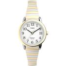 Relógio Timex Easy Reader feminino, 25 mm, estojo bicolor, mostrador branco