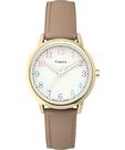 Relógio Timex Easy Reader para mulheres, estojo de 30 mm, mostrador branco