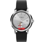 Relógio Timex Peanuts Marlin Automatico Snoopy Tw2w49600 Voo Preto Prateado Vermelho