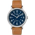 Relógio Timex Weekender 40mm - Pulseira de Couro Marrom/Azul