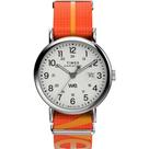 Relógio Timex Weekender 40mm - Pulseira Prata e Laranja Relógio Timex Weekender 40mm - Pulseira Prata e Laranja