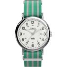 Relógio Timex Weekender 40mm Pulseira Verde Mostrador Branco