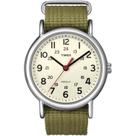 Relógio Timex Weekender Unissex - 38mm, Caixa Prateada e Mostrador Creme