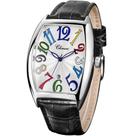 Relógio Tiong Square Black Leather Band Luminous Design Men