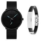 Relógio Ultra Fino Masculino Luxo Casual + Pulseira Metal
