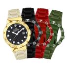 Relógio Unissex Champion Original Troca Pulseira CP31001N Pulseira Bege Fundo Preto Relógio Unissex Champion Original Troca Pulseira CP31001N Pulseira Bege Fundo Preto