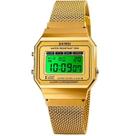 Relógio Unissex Digital Skmei 1639 Resistente à água 3 ATM Branco Caixa em Resina Dourado Pulseira de Aço Visor Acrílico Quadrado Gancho Esportivo Relógio Unissex Digital Skmei 1639 Resistente à água 3 ATM Branco Caixa em Resina Dourado Pulseira de Aço Visor Acrílico Quadrado Gancho Esportivo