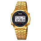 Relógio Unissex Digital Skmei 2146 Resistente à água 3 ATM Caixa em Metal Dourado Pulseira de Metal Visor Acrílico Redondo Gancho Bateria Esportivo Relógio Unissex Digital Skmei 2146 Resistente à água 3 ATM Caixa em Metal Dourado Pulseira de Metal Visor Acrílico Redondo Gancho Bateria Esportivo
