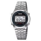 Relógio Unissex Digital Skmei 2146 Resistente à água 3 ATM Caixa em Metal Prata Pulseira de Metal Visor Acrílico Redondo Gancho Bateria Esportivo