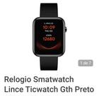 Relógio Unissex Lince Smartwatch Ticwatch Gth Preto Pulseira Silicone