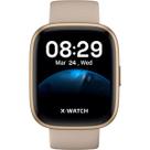 Relógio Unissex X-Watch Smartwatch Original Dourado XSWUQPI003A Pulseira Silicone Bege