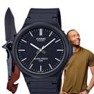 Relógio Vintage Unissex Masculino Feminino Casio Classico Analógico Preto Prova Dágua Redondo Casual Preto MW-240-1EVDF + Canivete