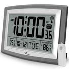 Relógio WallLarge Atomic 12,5 polegadas, temperatura digital interna e externa