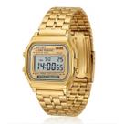 Relógio WR Retrô Digital Aço Inoxidável Vintage Unisex Dourado Relógio WR Retrô Digital Aço Inoxidável Vintage Unisex Dourado