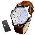 Relógio Yazole 332 Analógico Aço Inoxidável Marrom e Branco