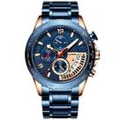 Relógios masculinos CRRJU Pulseira de aço inoxidável de luxo e relógio de quartzo esportivo casual à prova d'água para h