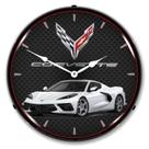Reloj de Pared Coleccionable con Cartel y Reloj C8 Corvette con LED