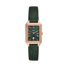 Reloj Fossil Raquel ES5366 Dorado Rosado 23mm con Correa de Cuero Verde