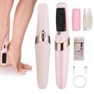 Removedor de Calos Elétrico Rosa USB Lixador de Pés com 2 Velocidades e 2 Lixas