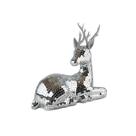 Rena natal decorativa espelhada 20x23cm prata florarte