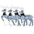 Renas de Natal vidaXL com 80 LEDs, interior e exterior, brancas