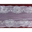 Renda de elastano floral com detalhes prateados 3 metros de comprimento x 14 cm de largura