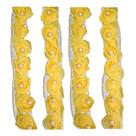 Renda de tule c/pérolas 3cm cor amarelo canário metro
