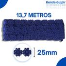 Renda Guipír Azul Royal - 25Mm Rolo Com 13,7 Metros - Chl207 - Nybc Renda Guipír Azul Royal - 25Mm Rolo Com 13,7 Metros - Chl207 - Nybc