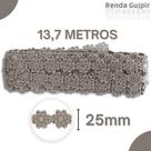 Renda Guipír Bege Areia - 25Mm Rolo Com 13,7 Metros - Chl207 - Nybc
