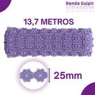Renda Guipír Lilás - 25Mm Rolo Com 13,7 Metros - Chl207 - Nybc