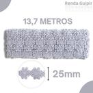 Renda Guipír Prata - 25Mm Rolo Com 13,7 Metros - Chl207 - Nybc Renda Guipír Prata - 25Mm Rolo Com 13,7 Metros - Chl207 - Nybc