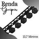 Renda Guipír - Rolo Com 13,7 Metros - Chl005 - Preto - Nº: 310 - Nybc Renda Guipír - Rolo Com 13,7 Metros - Chl005 - Preto - Nº: 310 - Nybc