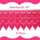 Renda Guipír Rosa Neon - Rolo Com 13,7 Metros - Chl427 - Nybc