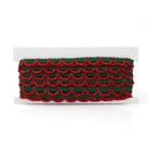 Renda Olhal Grande 1,6cm Vermelho/Verde/Ouro - FB