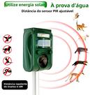 Repelente De Insetos Ultrassônico Solar Ajustável Para Exteriores Com Sensor PIR Para Pragas De