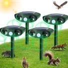 Repelente solar de animais JahyElec 2025 atualizado, pacote com 4 unidades com sensor