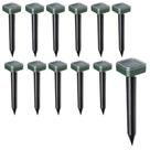 Repelente Solar Ultrassonico Kit 12 Uni Pestes Cobras Ratos Roedores Pragas Jardim Quintal Externo