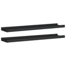 Repisas de Pared para Marcos de Fotos Casafoyer Negra 60x9x3cm MDF 2 unidades Repisas de Pared para Marcos de Fotos Casafoyer Negra 60x9x3cm MDF 2 unidades