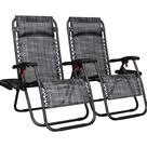 Reposeras Plegables para Exteriores Yaheetech Gris 2 Unidades con Almohadas Reposeras Plegables para Exteriores Yaheetech Gris 2 Unidades con Almohadas