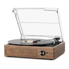 Reprodutor de discos cotsoco para vinil Bluetooth de 3 velocidades Wood Brown