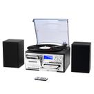 Reprodutor de discos MUSITREND 10 em 1 com alto-falantes, Bluetooth, preto