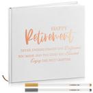 Resholder de livros de visitas de aposentadoria 2025 com 2 marcadores 22x22cm