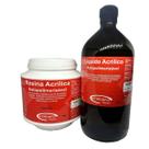 Resina Acrílica Auto Kit Líquido 1000ml + Pó Incolor 1000g Triunfo